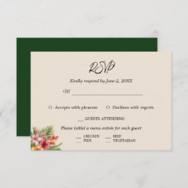 Cartão RSVP Casamento Tropical Elegante Watercolor