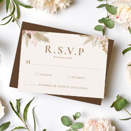 Cartão RSVP Casamento Tropical Exótico Moderno Boho