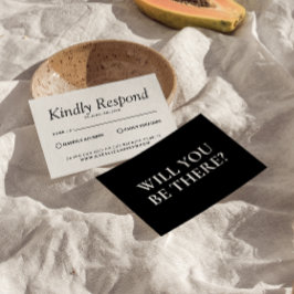 Cartão RSVP Casamento Único da Vintagem Retrorativa Negra e Br