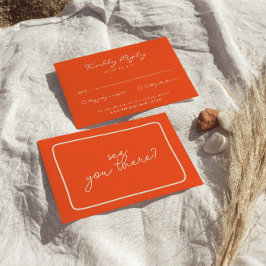 Cartão RSVP Casamento Único De Letras Coloridas Escritas À Mão