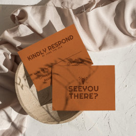 Cartão RSVP Casamento Único do Crânio de Vaca Ocidental Modern