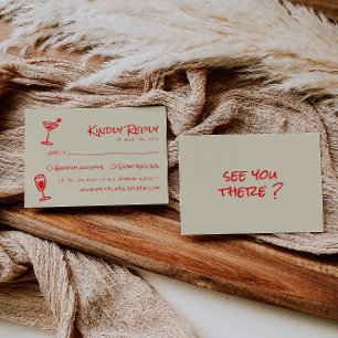 Cartão RSVP Casamento Único Funk Colorido Colorido Desenhado n