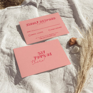 Cartão RSVP Casamento Único Funky Bold De Diversão Colorida Re