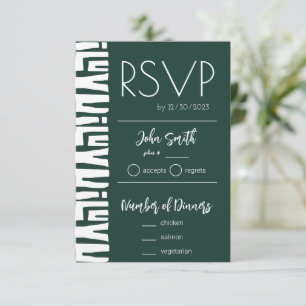 Cartão RSVP Casamento Verde Caçador Africano Tribal