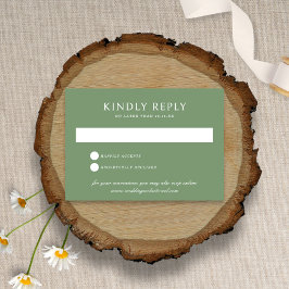 Cartão RSVP Casamento Verde Da Sage Botânica Elegante Coneflow