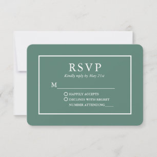 Cartão RSVP Casamento Verde de Eucalyptus Na moda moderno
