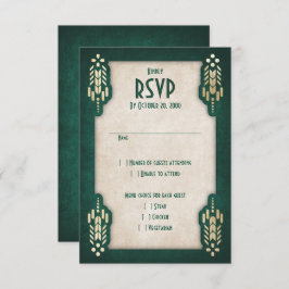 Cartão RSVP Casamento Verde do Geek de Vídeo