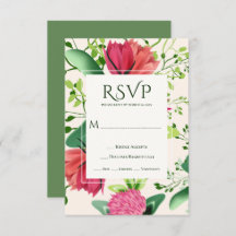Casamento Verde Floral de Véu Rosa e Vermelho