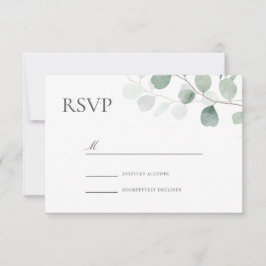 Cartão RSVP Casamento Verde Moderno a todas as ocasiões