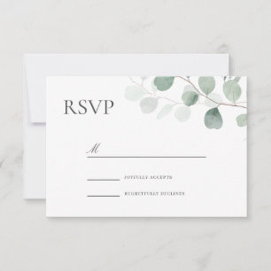 Cartão RSVP Casamento Verde Moderno a todas as ocasiões