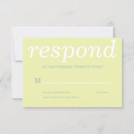 Cartão RSVP Casamento Verde Moderno Simples
