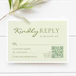 Cartão RSVP Casamento Verde Oliva Claro