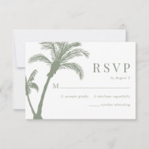 Casamento Verde Palm Tree Tropical Beach Sage