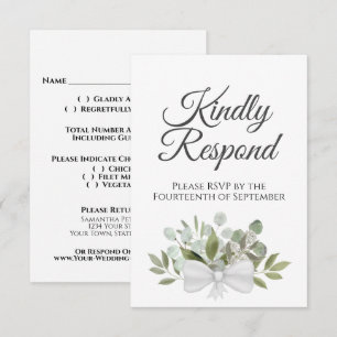 Cartão RSVP Casamento Verde Rustic Eucalyptus & Greenery Sage