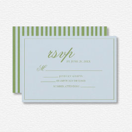 Cartão RSVP Casamento verde-verde-brilhante Elegante