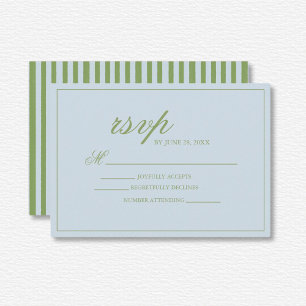 Cartão RSVP Casamento verde-verde-brilhante Elegante