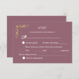 Cartão RSVP Casamento Victoriano Elegante