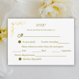 Cartão RSVP Casamento Victoriano Elegante