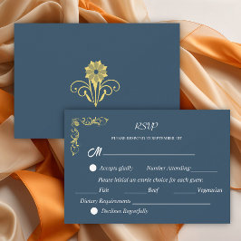 Cartão RSVP Casamento Victoriano Elegante