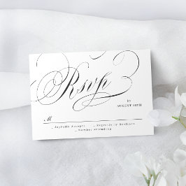 Cartão RSVP Casamento vintage clássico de caligrafia elegante