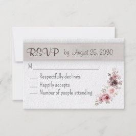 Cartão RSVP Casamento vintage Floral