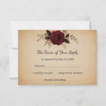 Casamento Vintage Preto Rosa Vermelho Borgonha