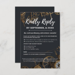 Cartão RSVP Casamento Vintage Steampunk Extravaganza