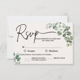 Cartão RSVP Casamento Watercolor eucalyptus