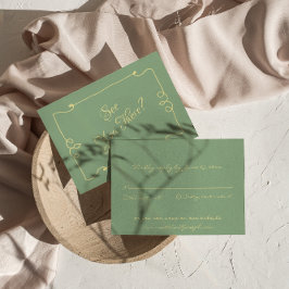 Cartão RSVP Casamento Whimsical Da Letra Retro Mint Green