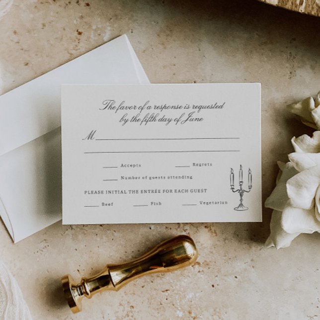 Cartão RSVP Casamento Whimsical Ilustrado (Criador carregado)