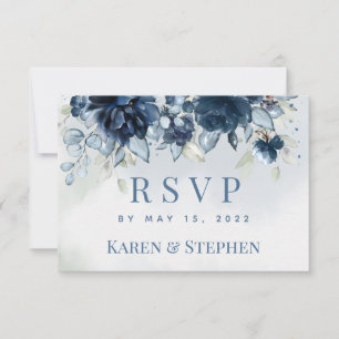 Cartão RSVP Cascading Peonies Weding Mail Back