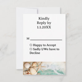 Cartão RSVP Cascas de praia 3