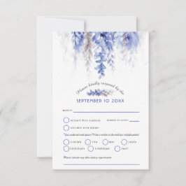 Cartão RSVP Cascata de água cascata casamento cinza azul escur