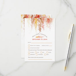 Cartão RSVP Cascata de água queda castanha laranja casamento