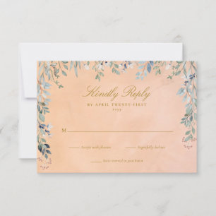 Cartão RSVP Cascata Floral de Verdura Casamento Rústico Tuscan