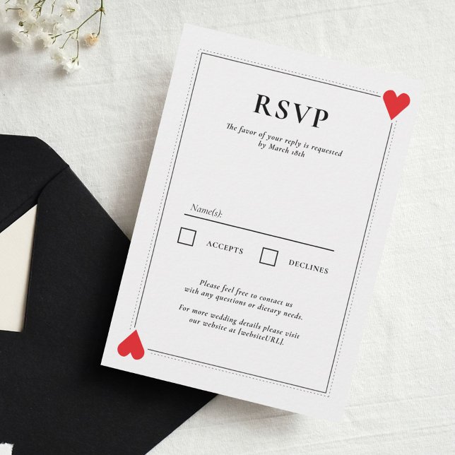 Cartão RSVP Casino Wedding (Criador carregado)