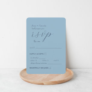 Cartão RSVP Caso de Casamento de Colorblock Moderno Azul
