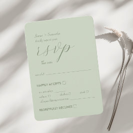 Cartão RSVP Caso de Casamento de Colorblock Moderno | Sage lev