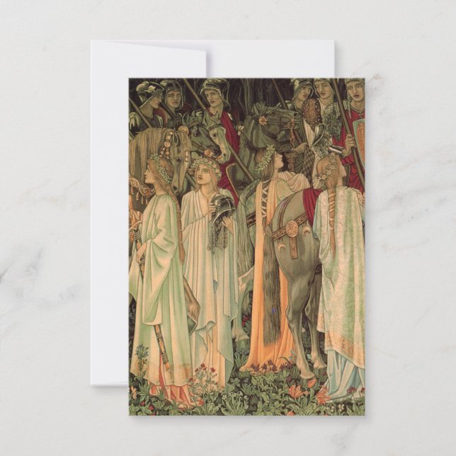 Cartão RSVP Cavaleiros medievais da Mesa redonda (Frente)