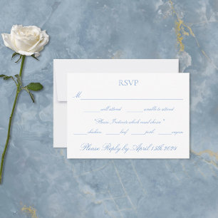 Cartão RSVP Cavalos Unicórnios Minimalistas Brancos Elegantes