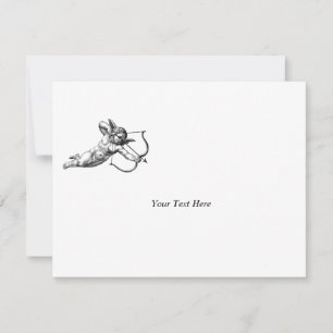 Cartão RSVP Celebração de Casamento Amor Cupido Querubim Vinta