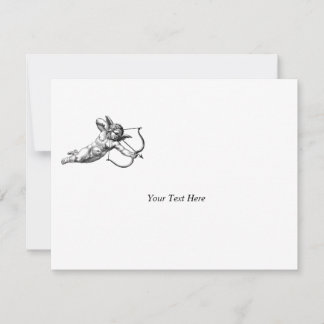 Cartão RSVP Celebração de Casamento Amor Cupido Querubim Vinta