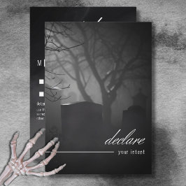 Cartão RSVP Cemitério Branco Negro Gótico até a morte sem Jant