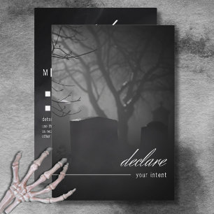 Cartão RSVP Cemitério Branco Negro Gótico até a morte sem Jant