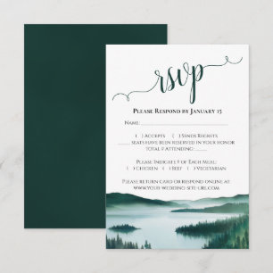 Cartão RSVP Cena de Lago de Montanha Pitoresca Casamento Rústi