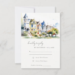 Cartão RSVP Cenas de Casamento da Paisagem das Painted Ladies