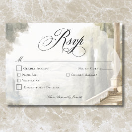 Cartão RSVP Cenas de Casamento Elegantes Neoclássicas Vintage