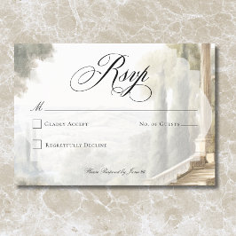 Cartão RSVP Cenas de Casamento Elegantes Neoclássicas Vintage