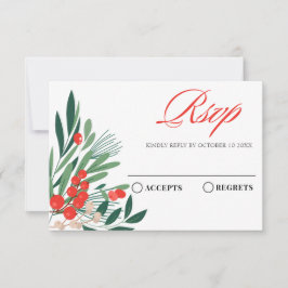 Cartão RSVP Cereja-vermelha