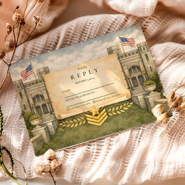Cartão RSVP Cerimônia de Formatura Militar Formal